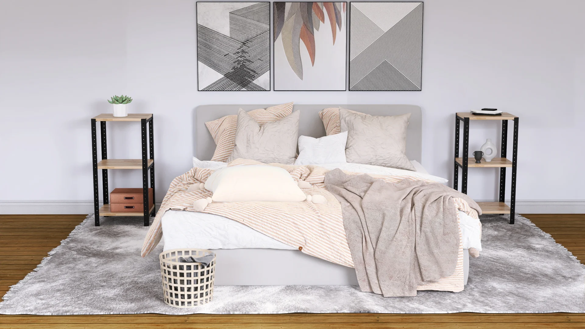 Niski regał 40x35x82 – idealny do sypialni lub przedpokoju w stylu loft