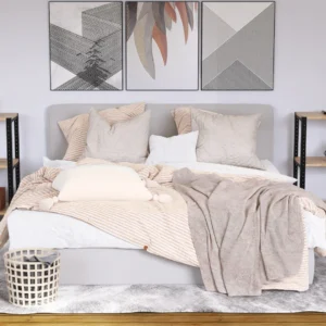 Regał 50x35x82 w sypialni – niski loftowy regał nocny z półkami na książki