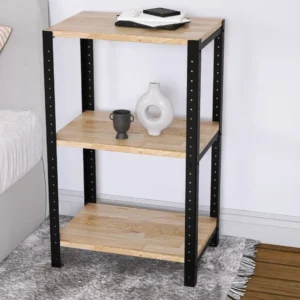 Zbliżenie na regał 50x35x82 – minimalistyczny detal konstrukcyjny i dekor drewna