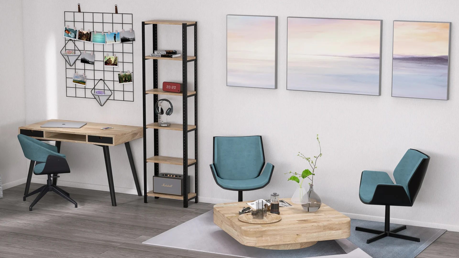 Regał 50x25x190 – funkcjonalne wyposażenie nowoczesnego kącika do pracy