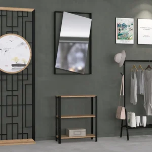 Niski regał 70x25x82 Dąb Dziki w przedpokoju – miejsce na dodatki, klucze i dekoracje