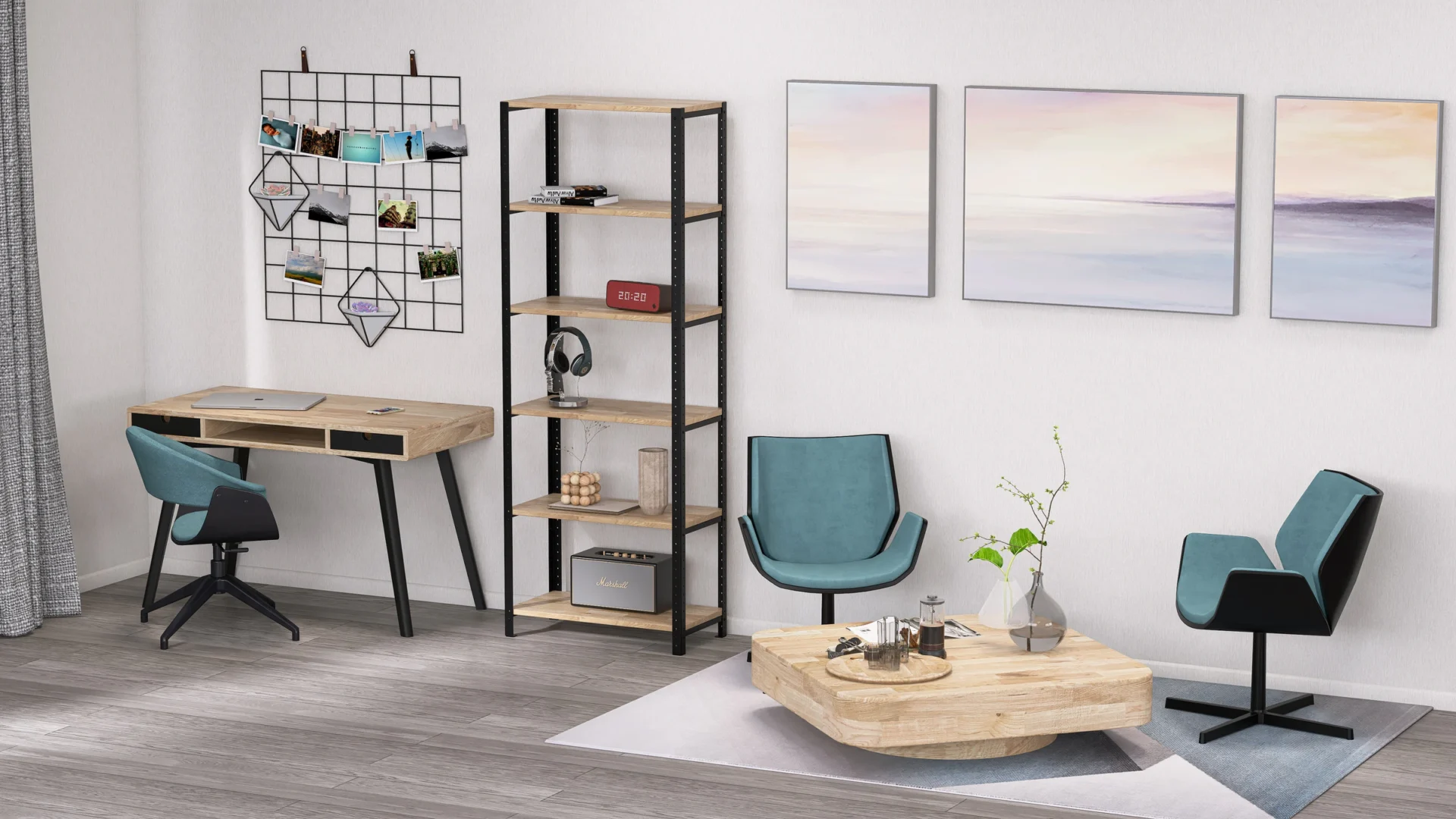 Regał 70x35x190 jako biblioteczka – pojemny mebel do salonu lub biura w stylu industrialnym