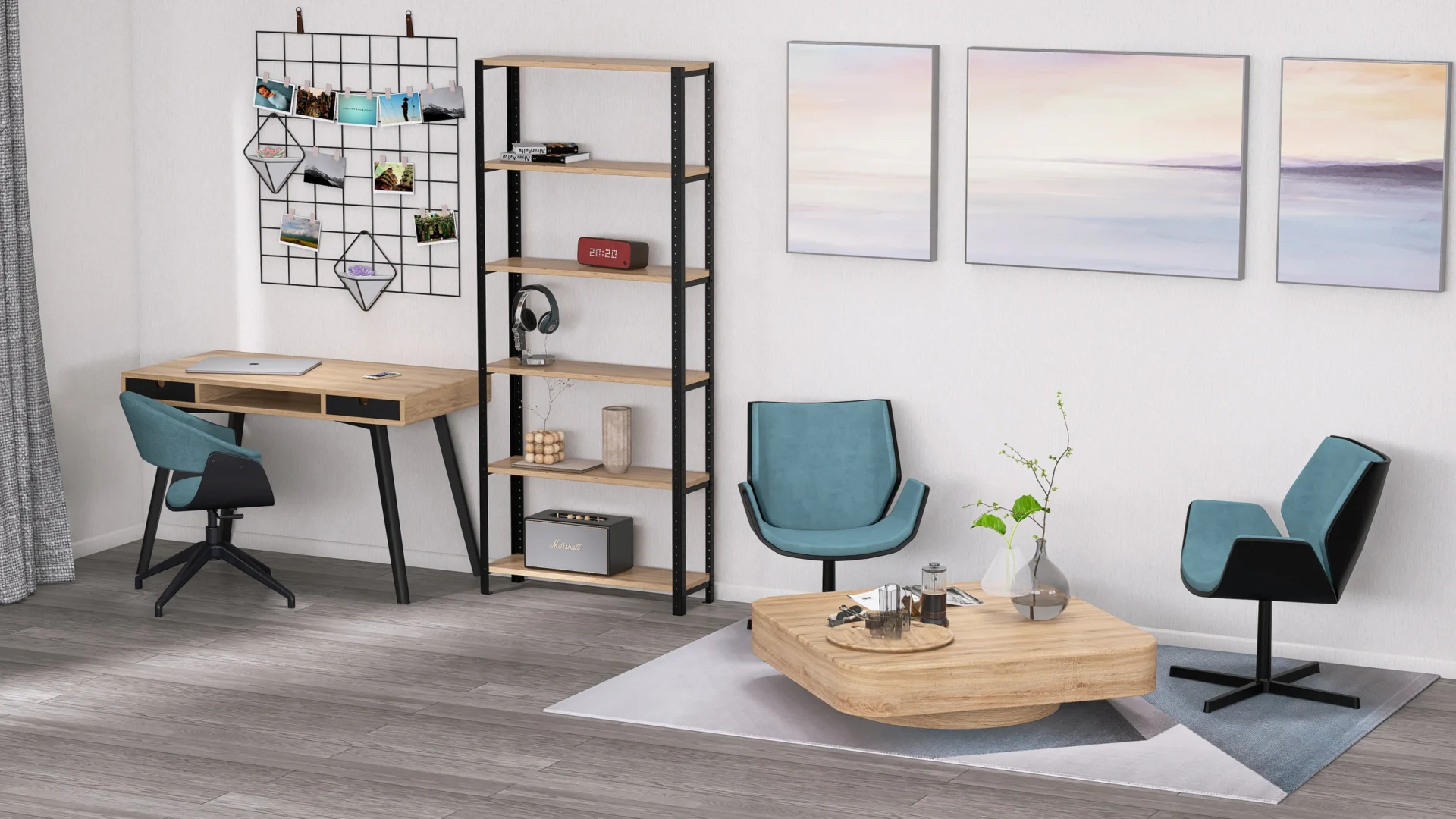 Wysoki regał 80x25x190 Dąb Dziki jako domowa biblioteczka w stylu loftowym