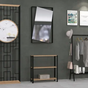 Regał 80x25x82 Dąb Dziki w funkcjonalnej aranżacji przedpokoju lub garderoby