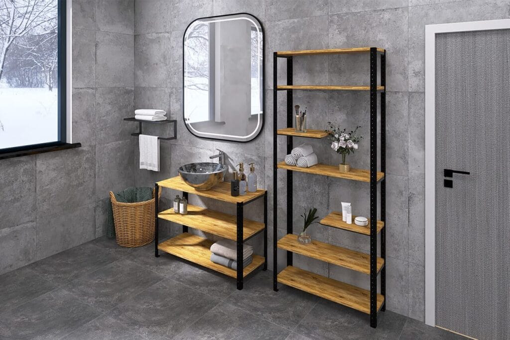 Regały loft do łazienki
